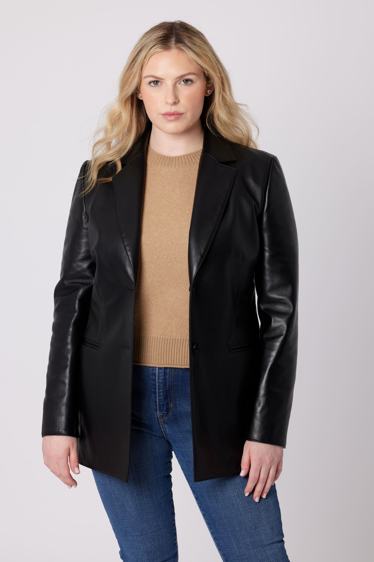 Oversized Nappa Leather Blazer