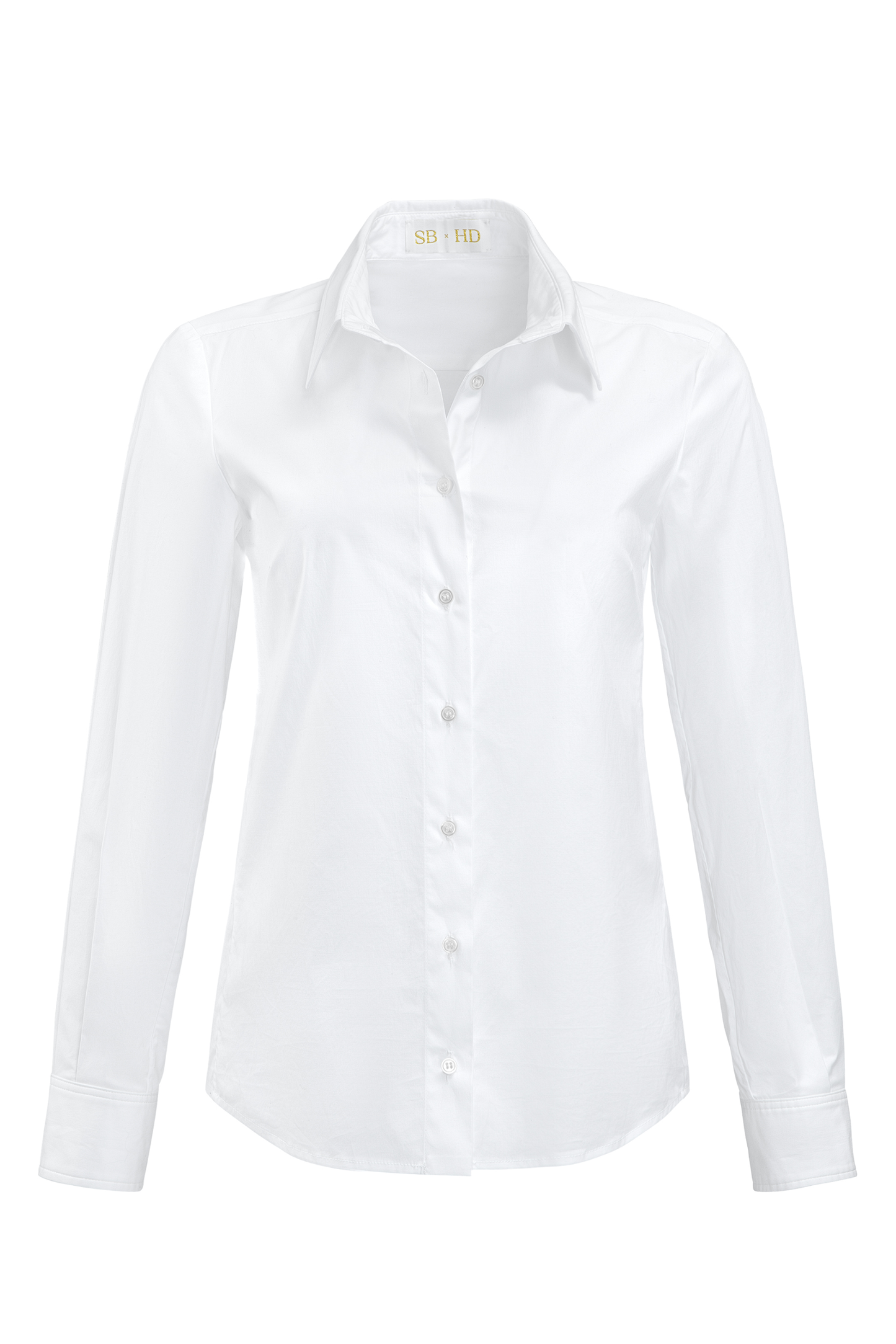 White Stretch Cotton Blouse